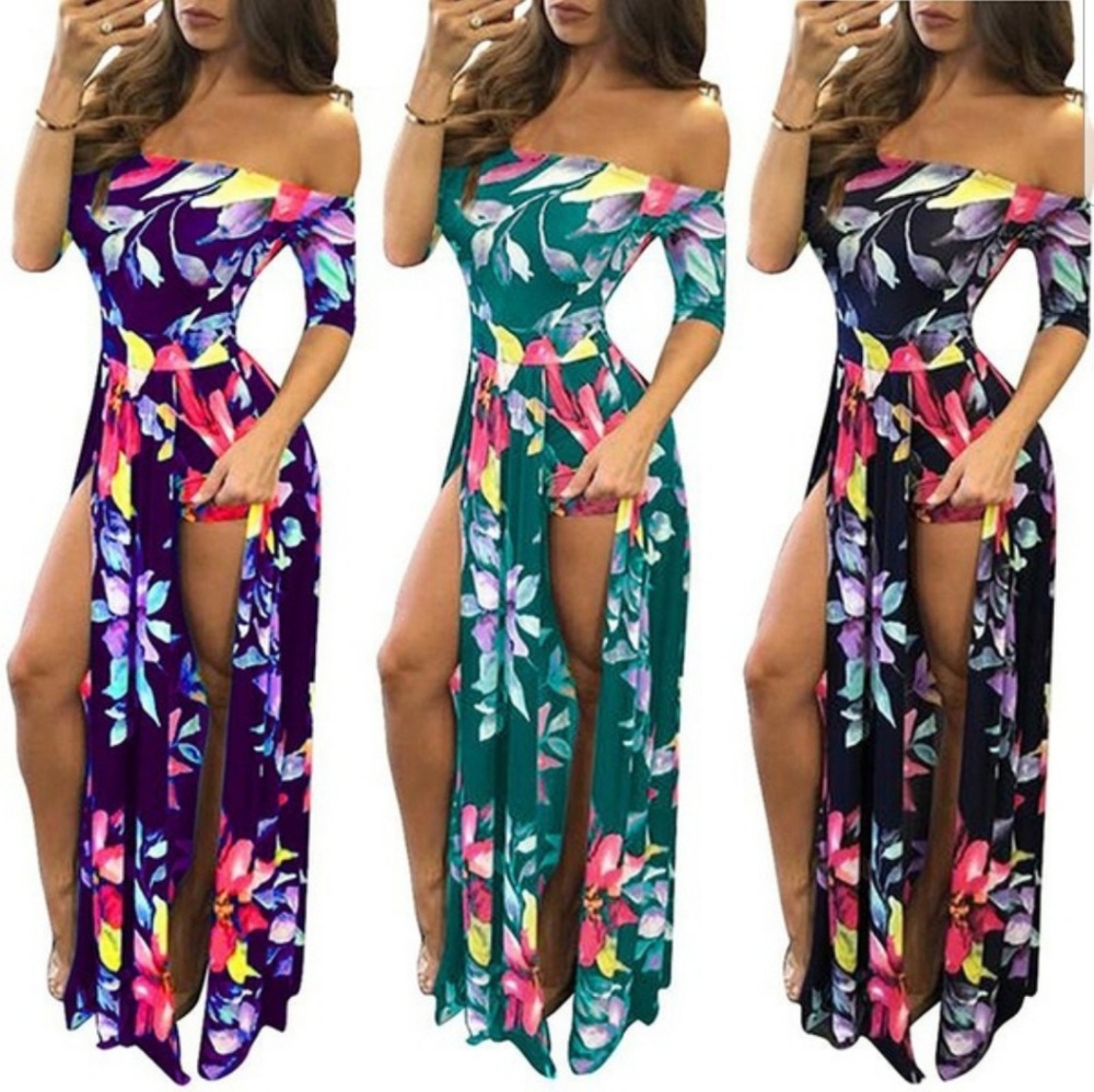 Boho chic sexy summer plus long casual Maxi dress - Picture 4 of 8